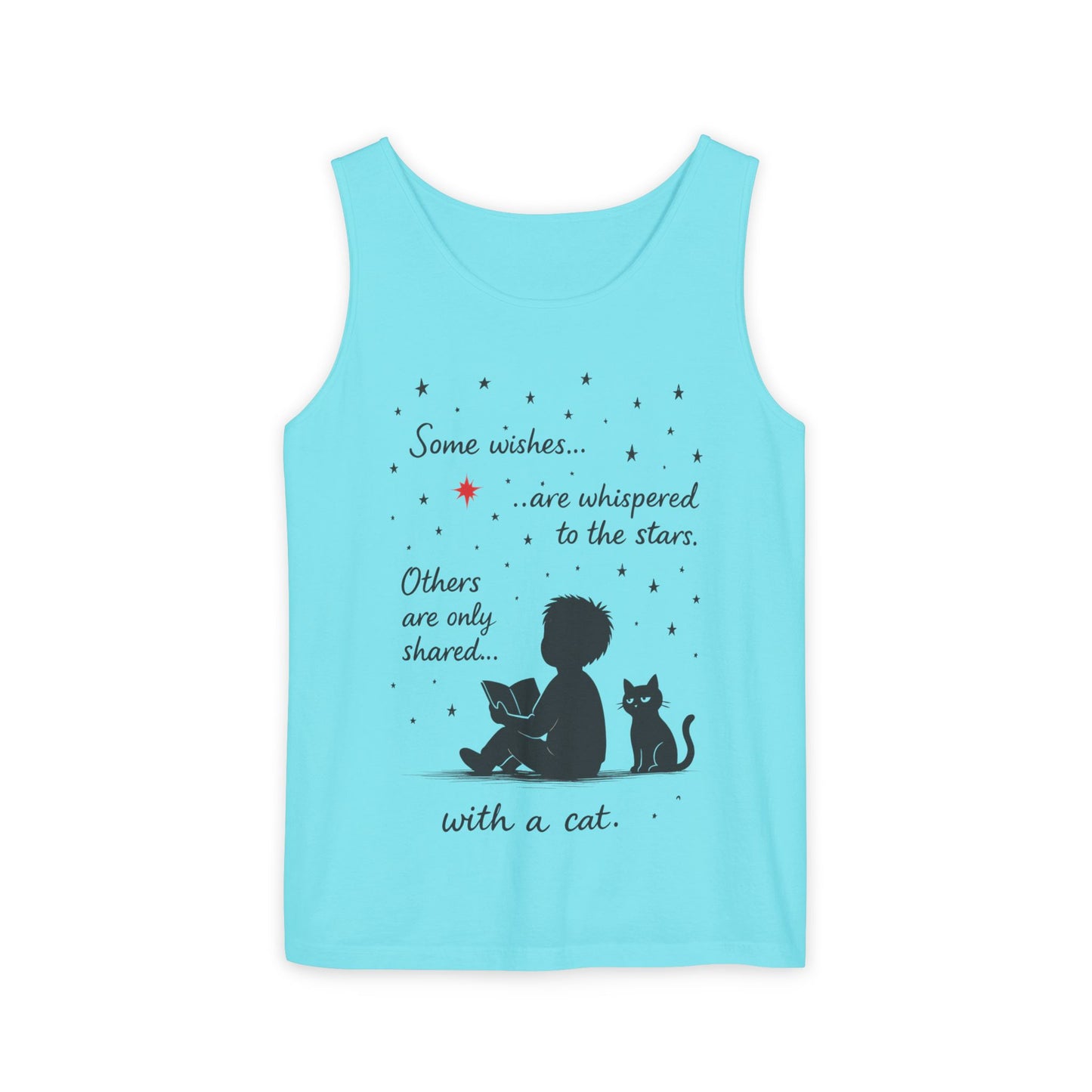 Whimsical Cat Lover's Tank Top, Inspirational Quote Top, Womens Garment-Dyed Summer Shirt, Gifts for Cat Moms, Casual Wear, Pet [...]