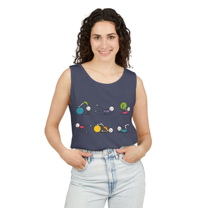 Womens Garment-Dyed Tank Top, Fit Fun Pilates Womens Tank Top, Cute Workout Shirt, Funny Yoga Gym Top for Women