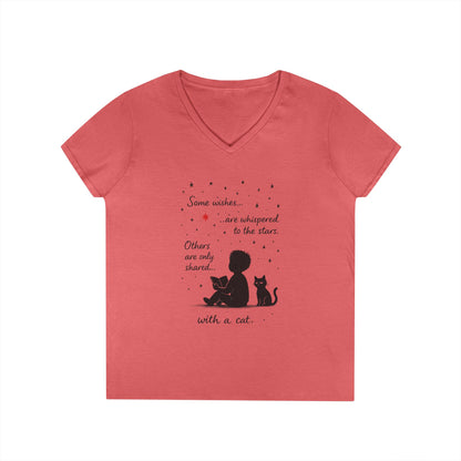 Whimsical Cat Lovers' V-Neck T-Shirt - Perfect Gift for Cat Enthusiasts, Animal Lovers, Birthday, and Pet Owners