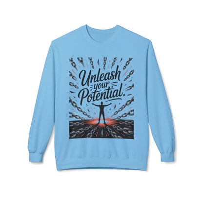 Unleash Your Potential Men's Sweatshirt, Motivational Crewneck, Inspirational Gift For Men, Gift for Graduates, Personal Growth Apparel