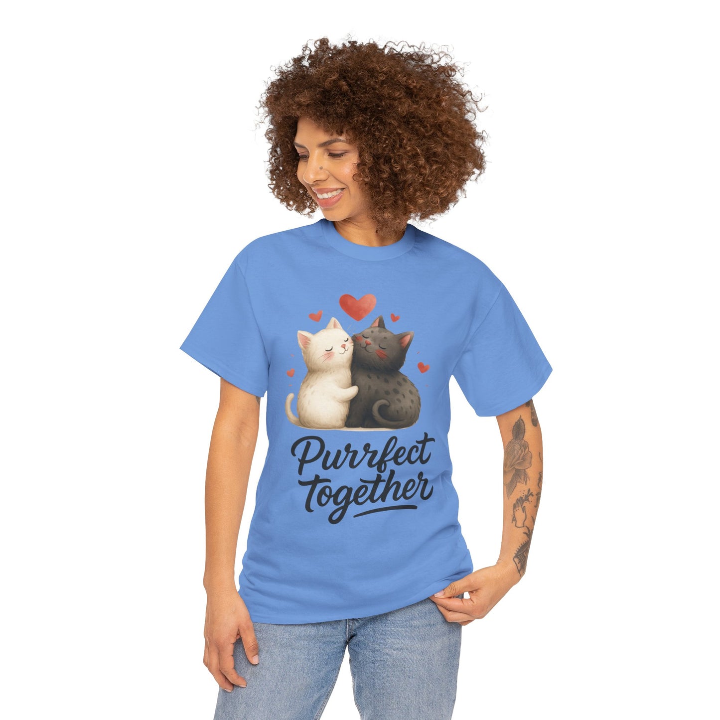 Purrfect Together Cat Womens Tee, Cute Cat Lovers Gift, Funny Animal T-Shirt, Womens Cotton Graphic Tee, Perfect for Valentine's Day, Pet [...]