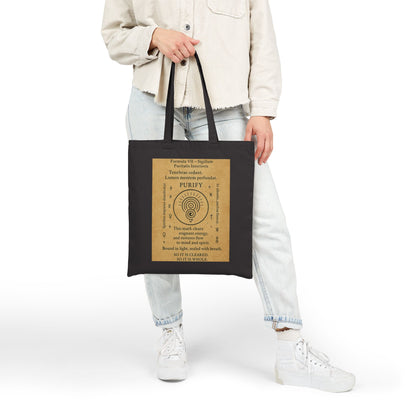 Sigil of Inner Purity Tote Bag, Energy Cleansing Symbol, Mystic Spiral Bag, Witchy Mind Spirit Alignment Charm, Spiritual Purification Tote