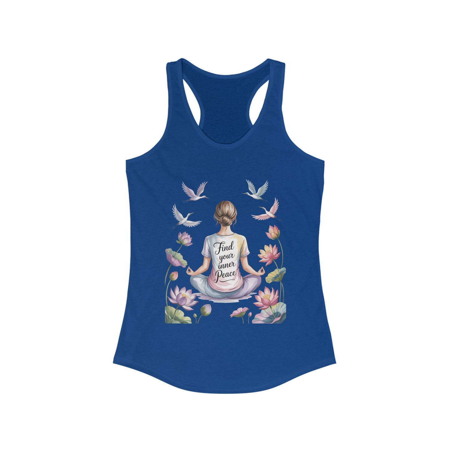 Meditation Racerback Womens Tank, Trust Your Inner Voice Shirt, Yoga Apparel, Mindfulness Gift, Inspirational Workout Top