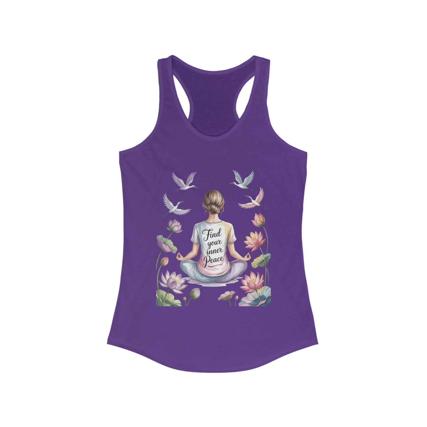 Meditation Racerback Womens Tank, Trust Your Inner Voice Shirt, Yoga Apparel, Mindfulness Gift, Inspirational Workout Top
