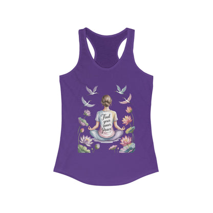 Meditation Racerback Womens Tank, Trust Your Inner Voice Shirt, Yoga Apparel, Mindfulness Gift, Inspirational Workout Top