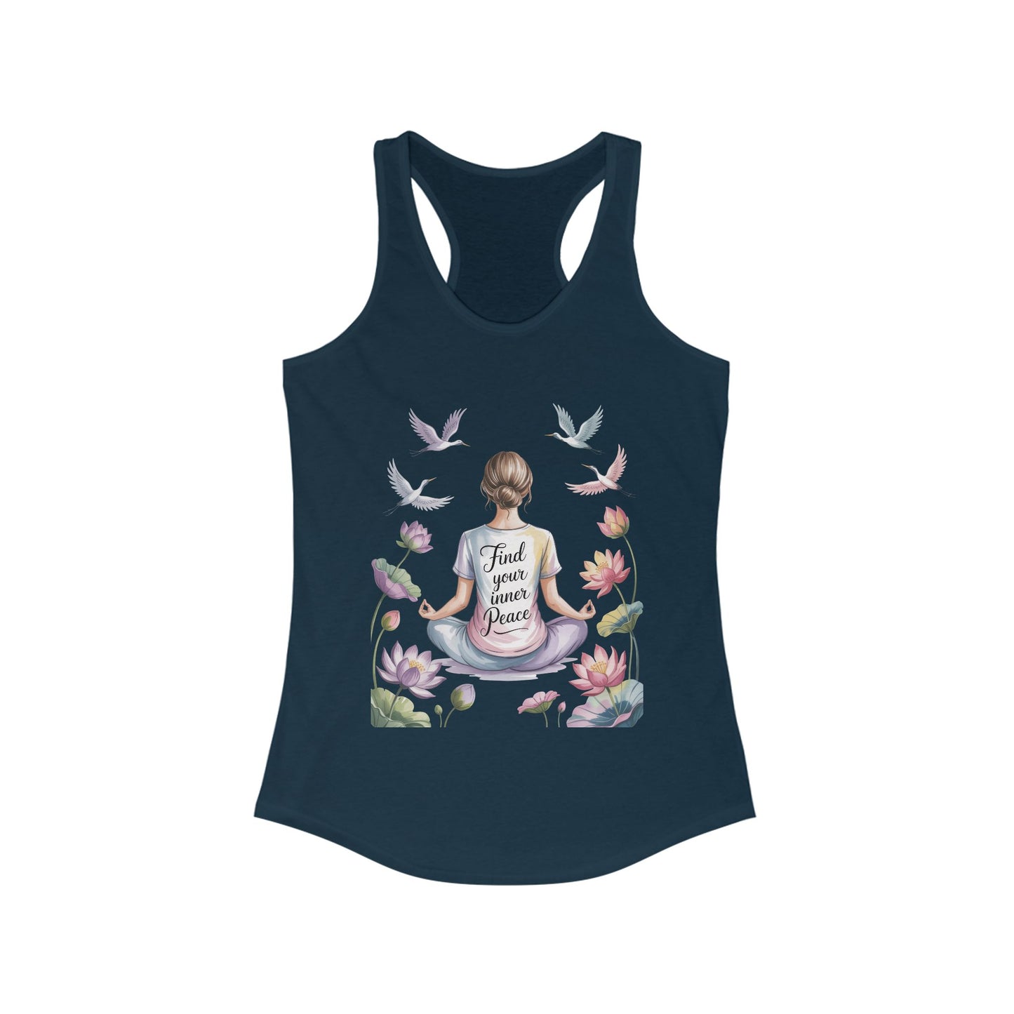 Meditation Racerback Womens Tank, Trust Your Inner Voice Shirt, Yoga Apparel, Mindfulness Gift, Inspirational Workout Top
