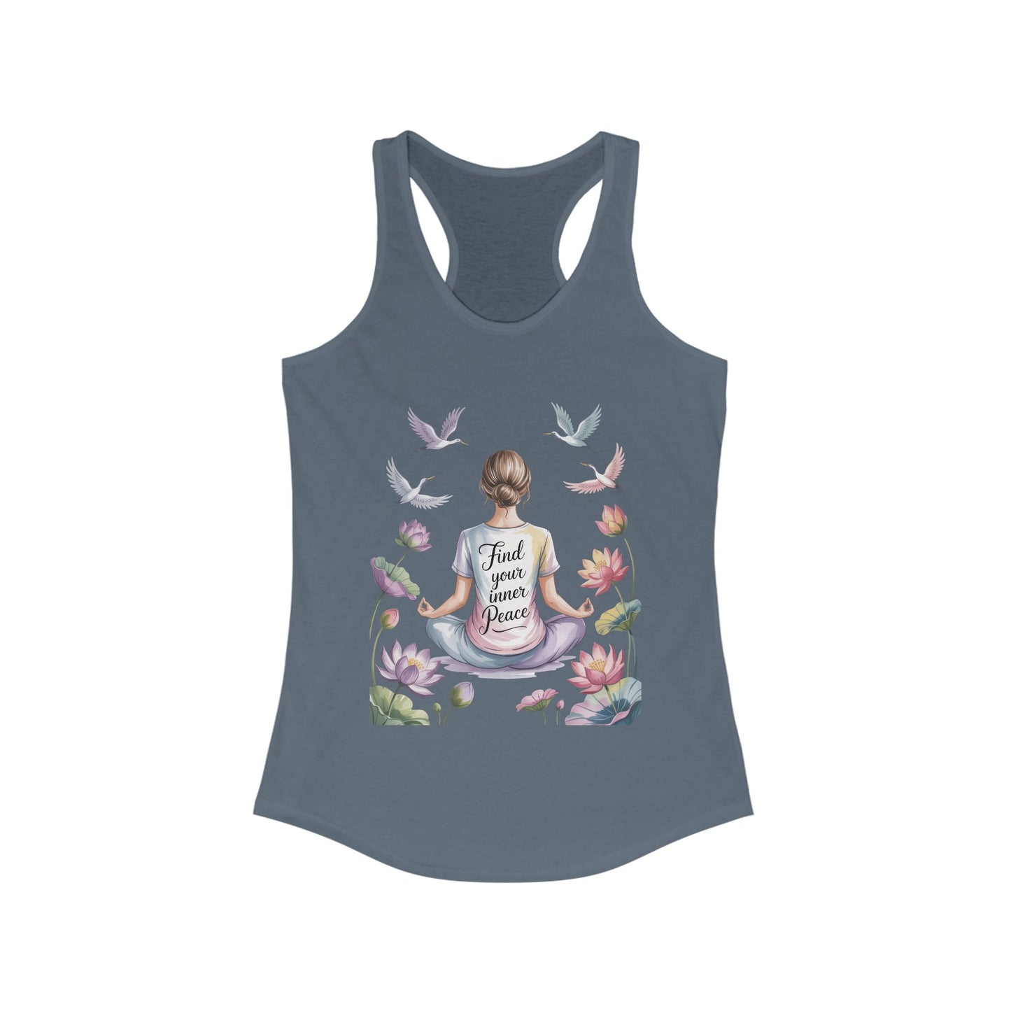 Meditation Racerback Womens Tank, Trust Your Inner Voice Shirt, Yoga Apparel, Mindfulness Gift, Inspirational Workout Top