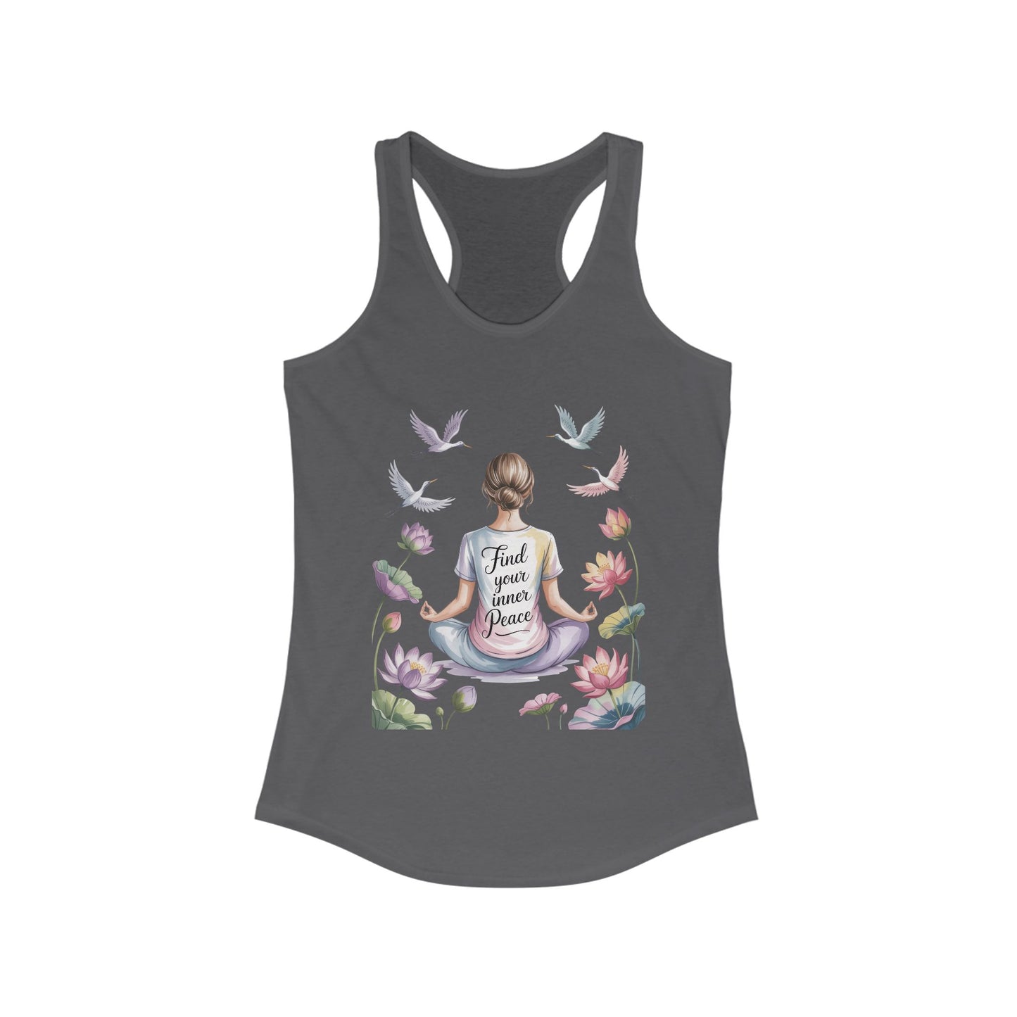 Meditation Racerback Womens Tank, Trust Your Inner Voice Shirt, Yoga Apparel, Mindfulness Gift, Inspirational Workout Top