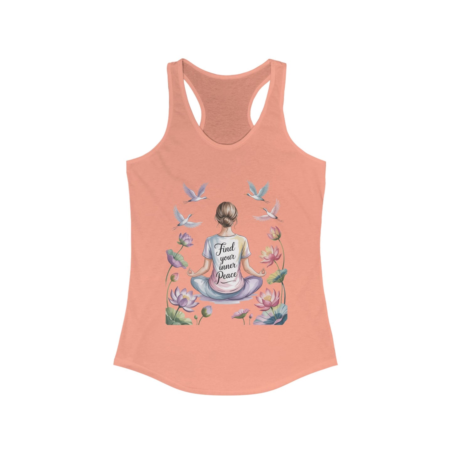 Meditation Racerback Womens Tank, Trust Your Inner Voice Shirt, Yoga Apparel, Mindfulness Gift, Inspirational Workout Top