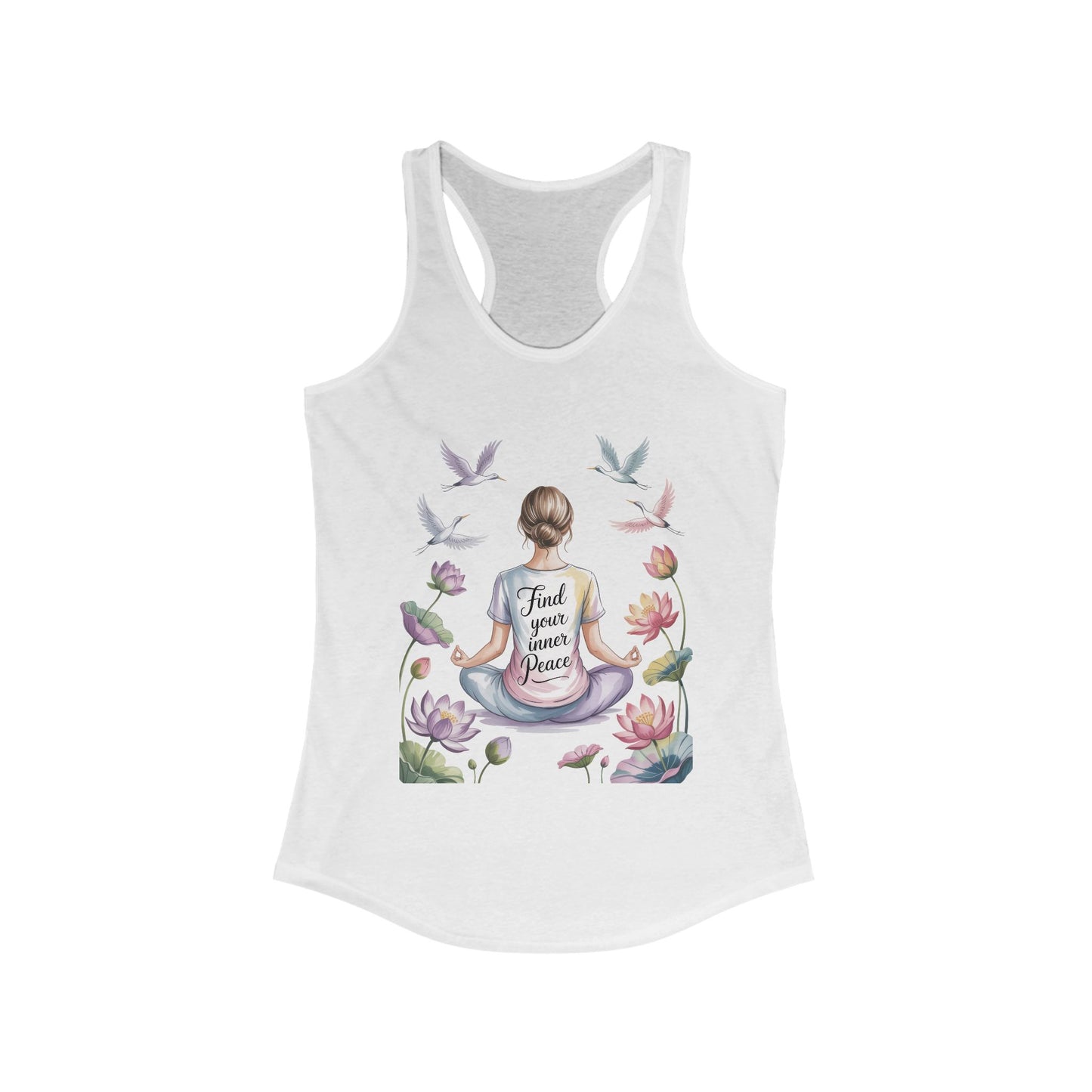 Meditation Racerback Womens Tank, Trust Your Inner Voice Shirt, Yoga Apparel, Mindfulness Gift, Inspirational Workout Top