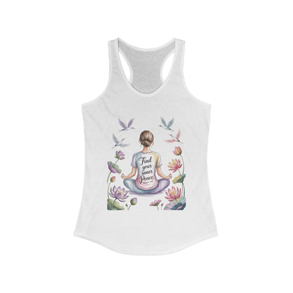 Meditation Racerback Womens Tank, Trust Your Inner Voice Shirt, Yoga Apparel, Mindfulness Gift, Inspirational Workout Top
