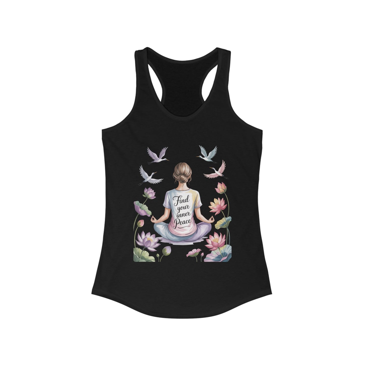 Meditation Racerback Womens Tank, Trust Your Inner Voice Shirt, Yoga Apparel, Mindfulness Gift, Inspirational Workout Top