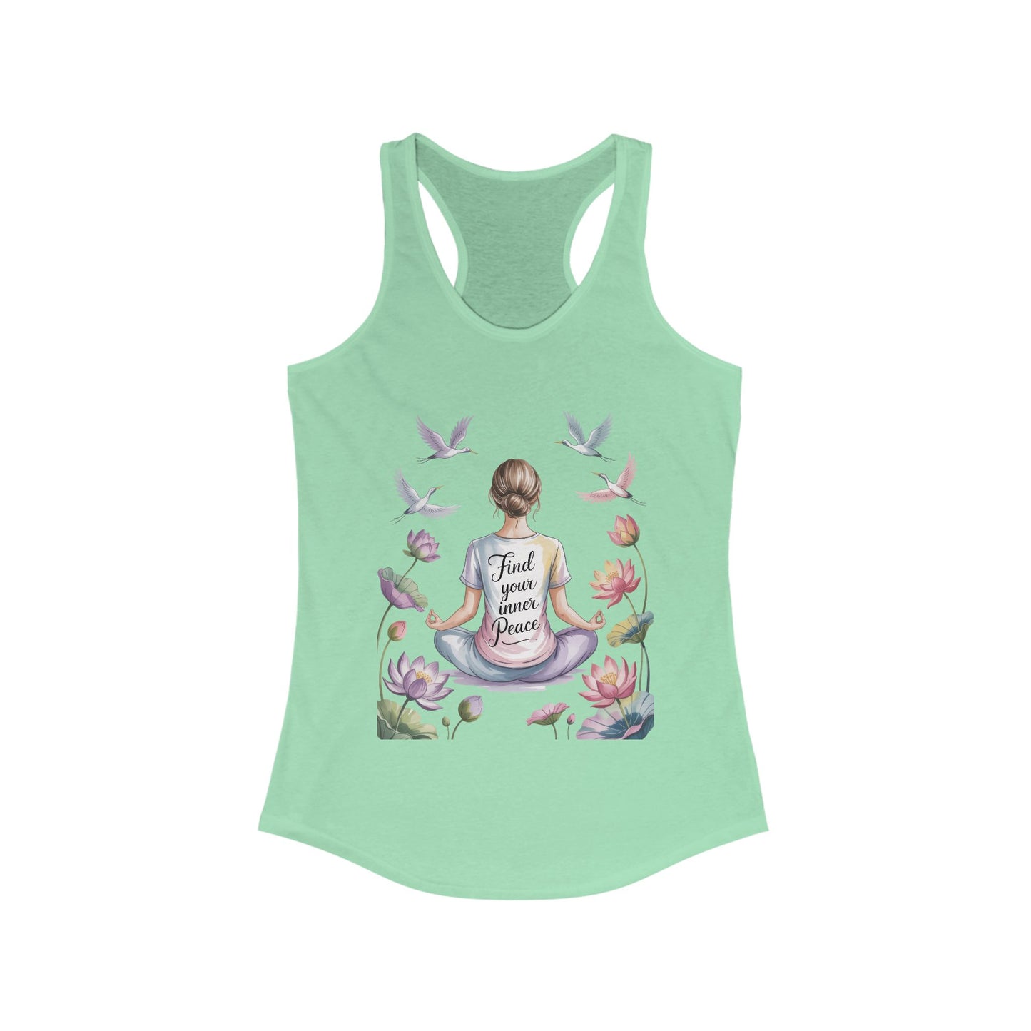 Meditation Racerback Womens Tank, Trust Your Inner Voice Shirt, Yoga Apparel, Mindfulness Gift, Inspirational Workout Top