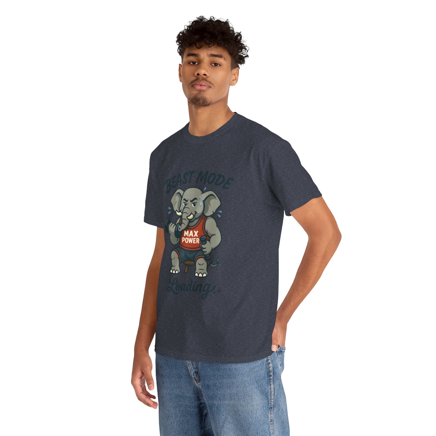 Beast Mode Elephant Gym Shirt, Funny Workout T-Shirt For Men, Max Power Fitness Tee, Beast Mode Loading Graphic, Gym Motivation Gift