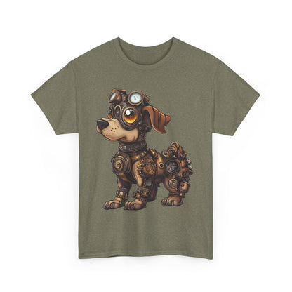 Cyberpunk Pup Design Mens Tee, Steampunk Dog Tee, Dog Lover Gift, Vintage Style, Fun Graphic Tee, Quirky Pet Apparel