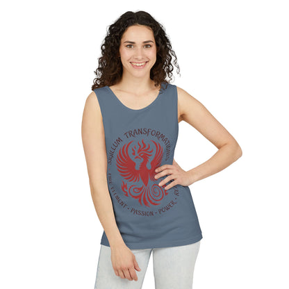 Phoenix Fire Element Tank Top, Sigillum Transformationis Seal, Passion Power Rebirth Totem, Phoenix Symbol Unisex Tank, Spiritual Tee