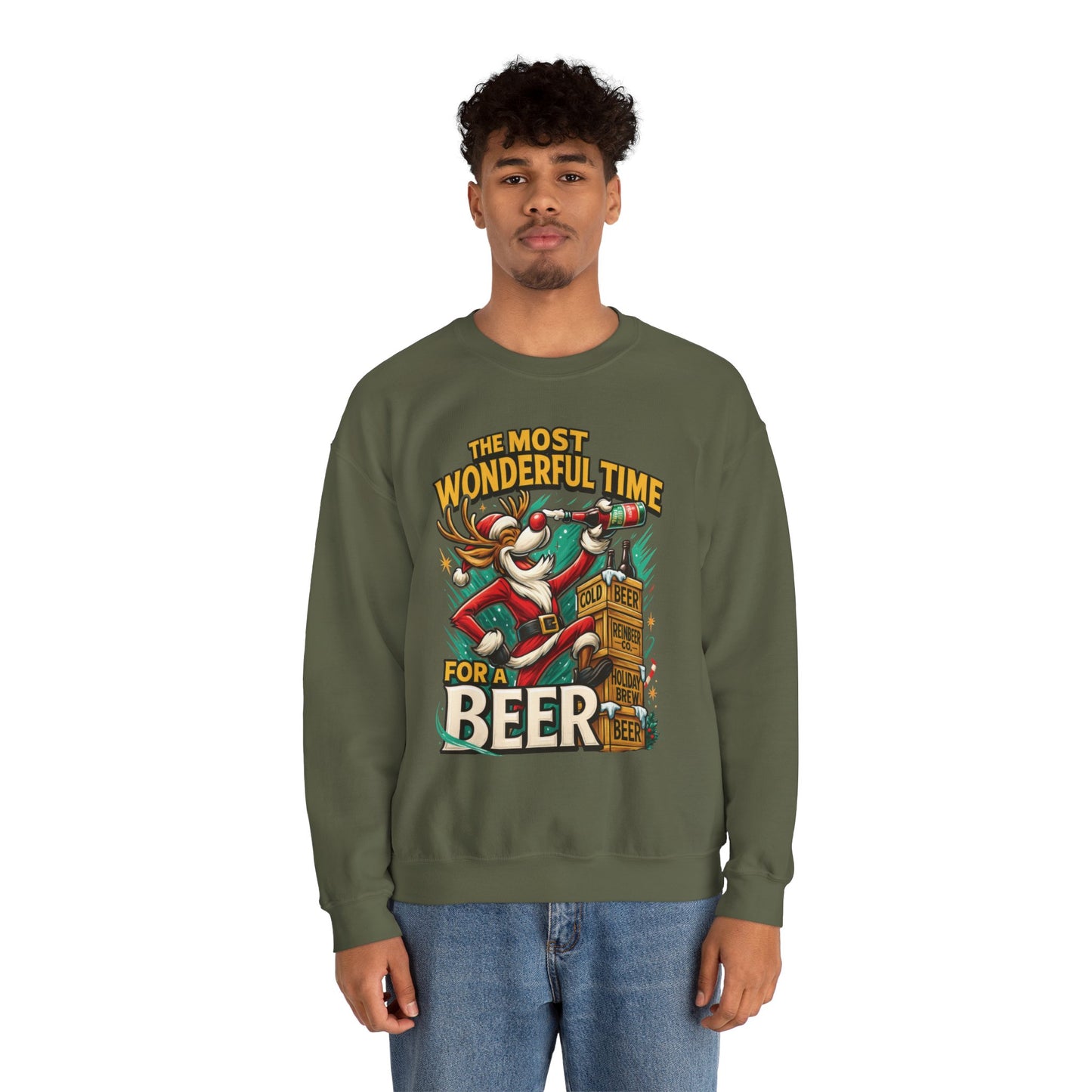 Funny Christmas Beer Sweatshirt, The Most Wonderful Time for a Beer