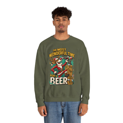 Funny Christmas Beer Sweatshirt, The Most Wonderful Time for a Beer