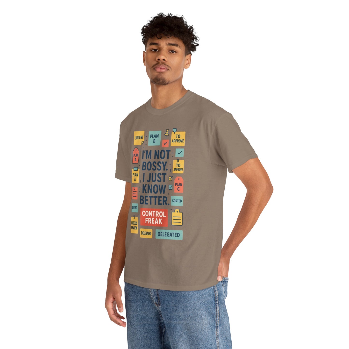 Funny Men's Control Freak T-Shirt, Perfect for Bossy Friends, Gift for Leaders, Fun Office Humor, Sarcastic Productivity Tee for Him