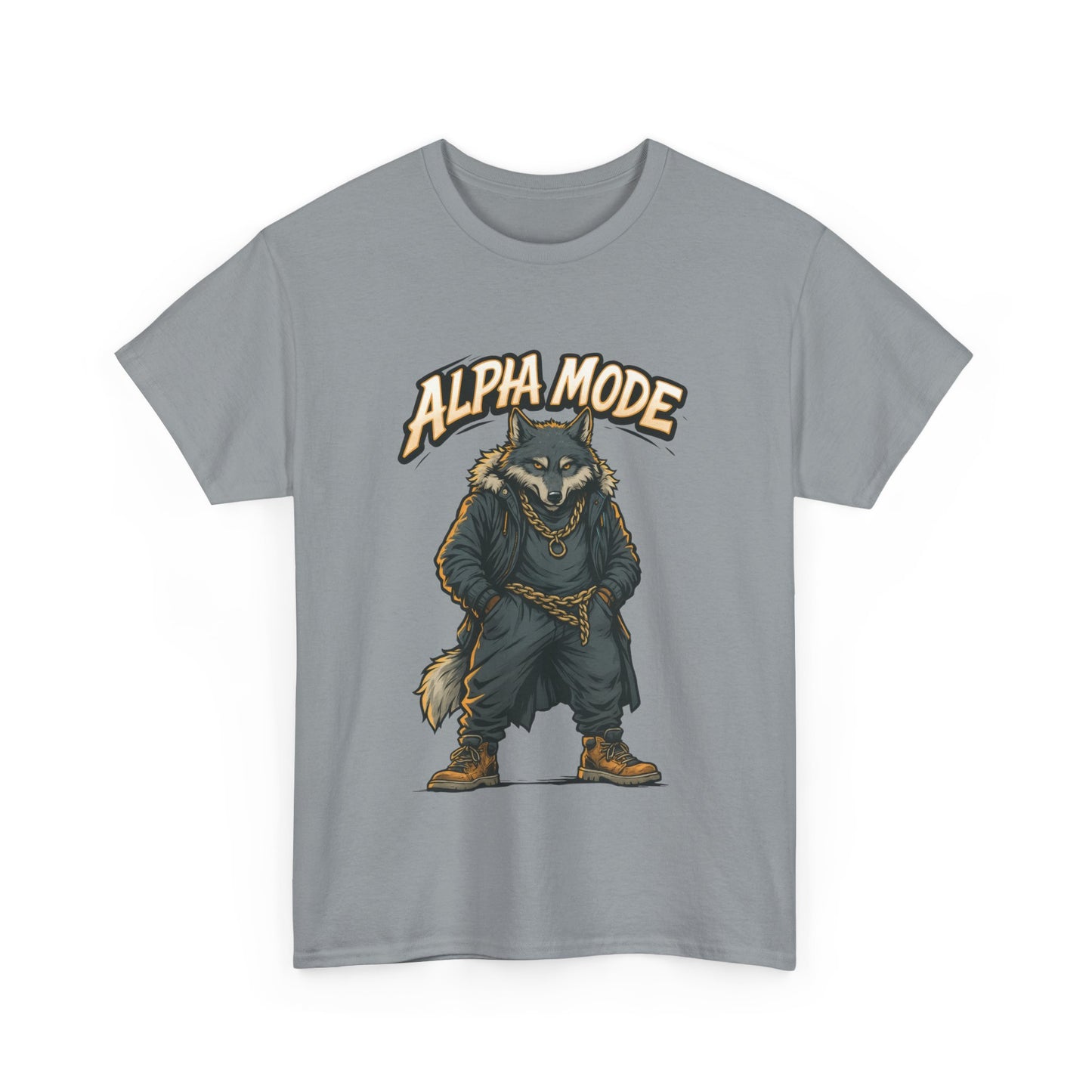 Alpha Mode Wolf Shirt, Mens Streetwear Graphic Tee, Hip Hop Wolf T-Shirt, Alpha Male Power Shirt, Cool Urban Wolf Gift, Trendy Summer Shirt