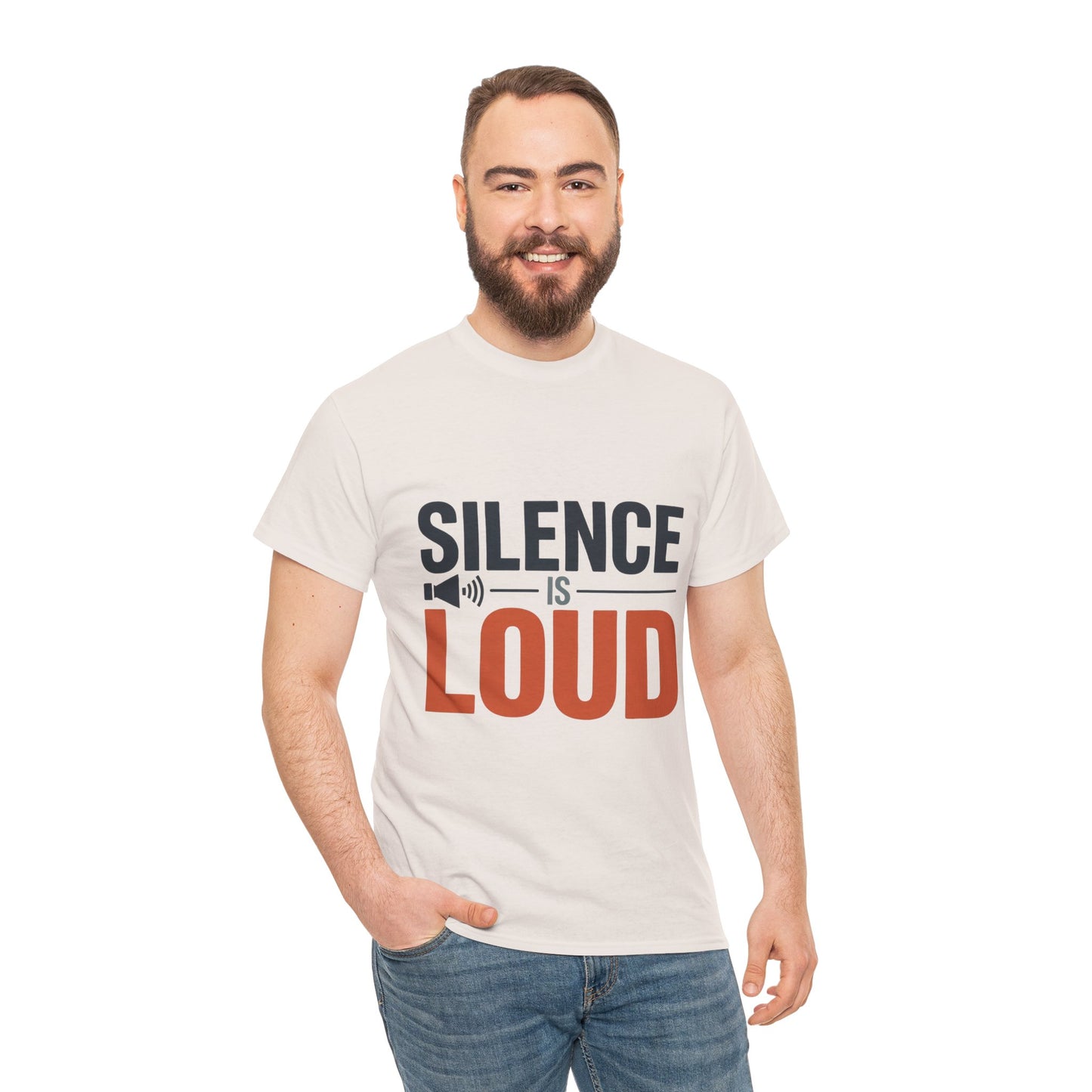Silence Is Loud Motivational Quote Mens T-Shirt, Silence Tee, ironic Tee, Graphic Tee