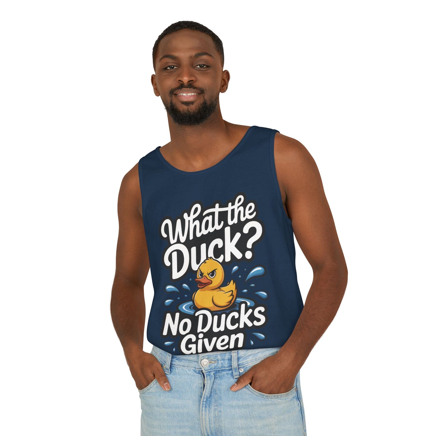 Funny Duck Tank Top for Summer - No Ducks Given Tee - What The Duck Mens T-Shirt - Sarcastic Rubber Duck Graphic, Humor Gift For Him