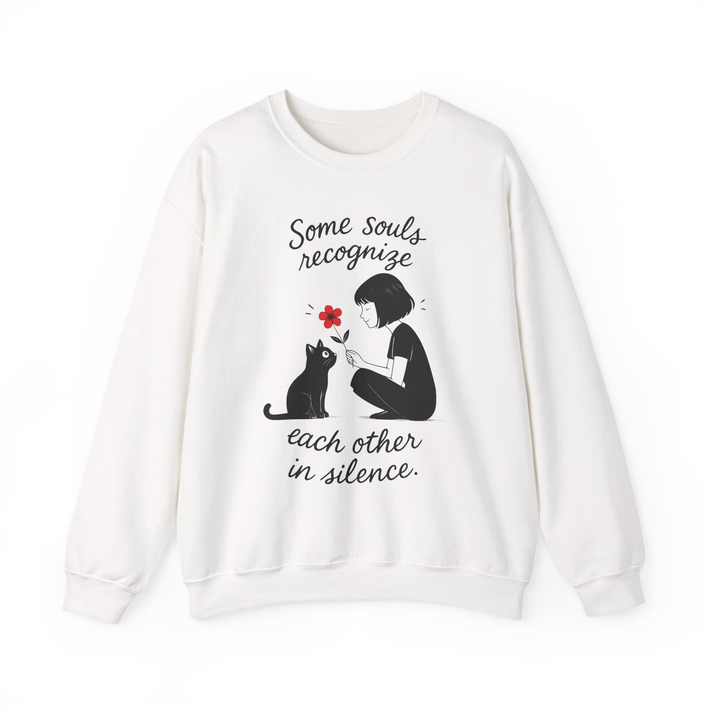 Soulful Cat and Human Crewneck Sweatshirt, Cozy Gift for Cat Lovers, Womens Sweatshirt, Animal Lover Apparel, Thoughtful Gift Idea