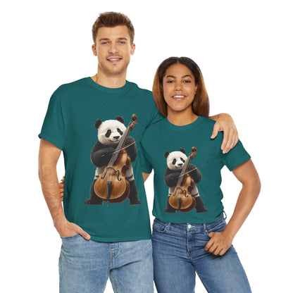 Panda Musician Tee - Cute Animal Graphic Shirt for Music Lovers, Gift for Panda Fans, Unique Concert Outfit, Casual Wear, Cellist Panda