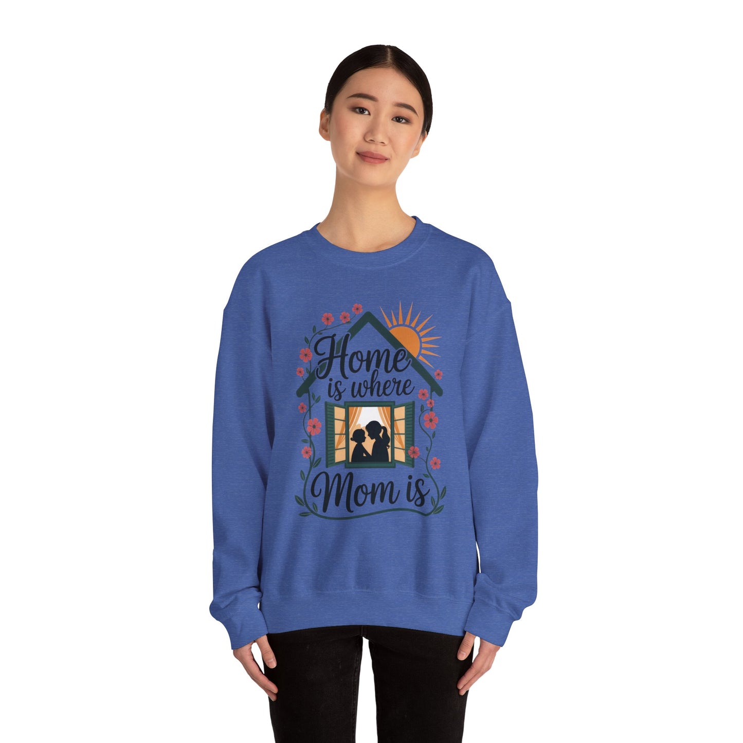 Home Is Where Mom Is Sweatshirt, Mother's Day Cotton Sweatshirt, Cute Family Gift for Mom, Sentimental Mom Gift, mother's day Gift