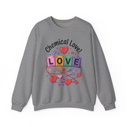Chemical Love Women's Sweatshirt, Womens Crewneck, Cute Sweatshirt Gift, Valentines Day Pullover, Science Lovers Apparel, Relationship Humor