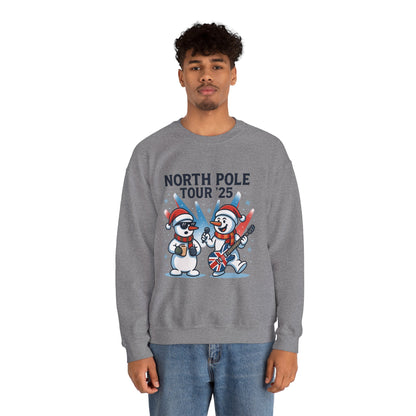 North Pole Tour 25 Men's Christmas Sweatshirt, Funny Rock Band Holiday Jumper