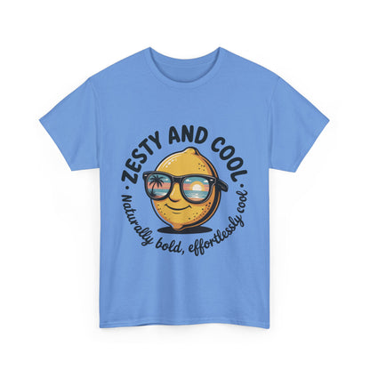 Zesty Lemon Tee, Womens Heavy Cotton T-Shirt, Funny Graphic Tee, Summer Apparel, Gift for Lemon Lovers, Casual Style, Funny Summer Tee