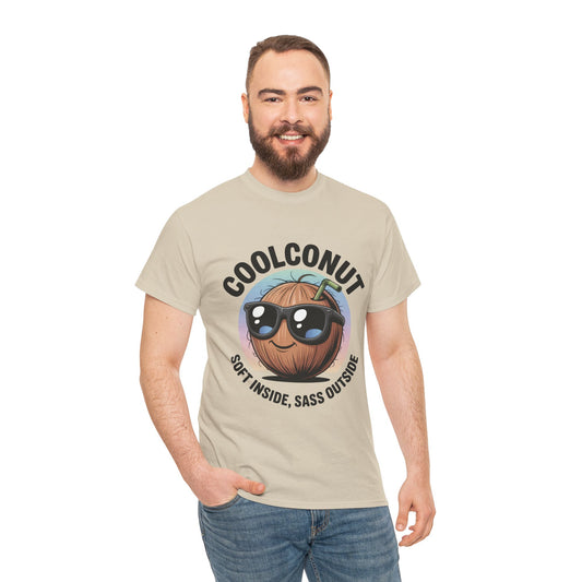 Coolconut Graphic Men's Tee, Soft Inside Sass Outside, Men's T-Shirt for Beach Lovers, Men's Fun Gift, Summer Vibes, Humor Apparel