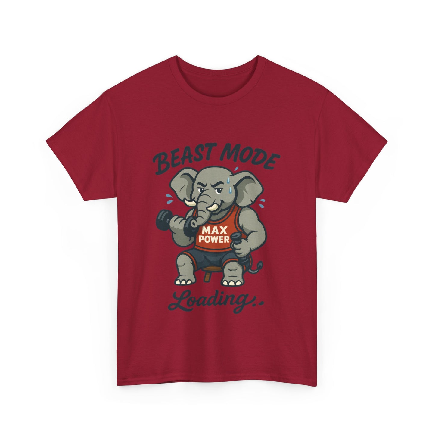 Beast Mode Elephant Gym Shirt, Funny Workout T-Shirt For Men, Max Power Fitness Tee, Beast Mode Loading Graphic, Gym Motivation Gift