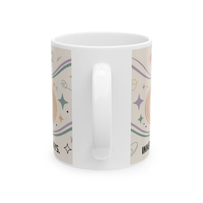 Funny Yoga Mug, Meditation Mug, Inner Peace Comes from Being Right, Confident Woman Coffee Cup, Self Love Gift, Empowering Humor Mug for Her