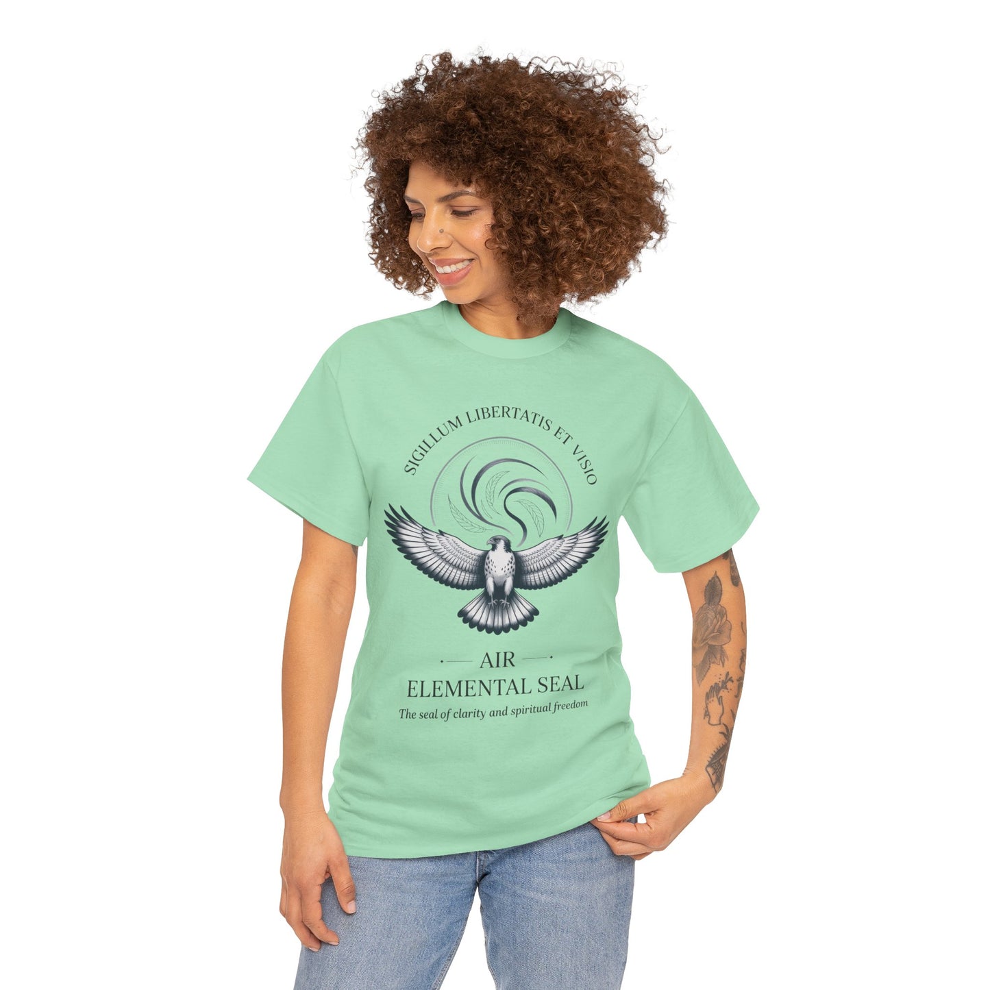 Air Elemental Seal Unisex Cotton Tee, Clarity & Spiritual Freedom Symbol Tee, Unisex Elemental Shirt, Vision Totem Gift, Spiritual Gift