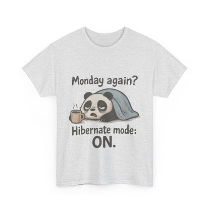 Funny Panda Hibernate Womens Tee, Cute Animal Shirt, Unisex Cotton Tee, Gift for Lazy Days, Monday Motivation T-shirt