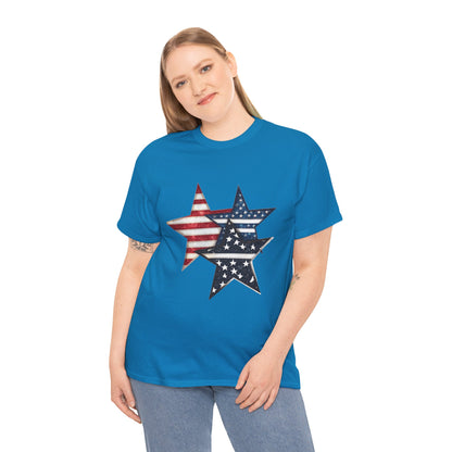 Patriotic Star Unisex Tee, USA Pride T-Shirt, Independence Day Outfit, All-American Style Shirt, Gift for Veterans, 4th of July Celebration