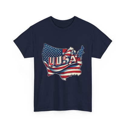 Patriotic Unisex Tee - USA Flag Design, Perfect for Independence Day, 4th of July, Gifts, Casual Wear, Festival