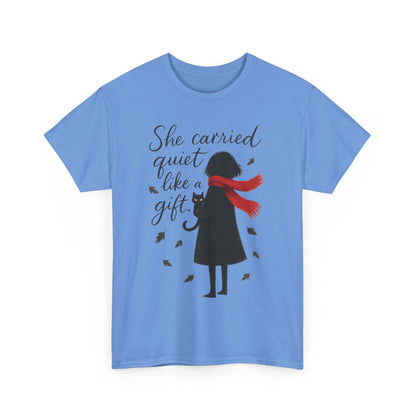 Cat Lover Womens T-Shirt, Whimsical Hand-Drawn Illustration Tee, Artistic Minimalist Gift for and Introverts, Cute Animal Apparel