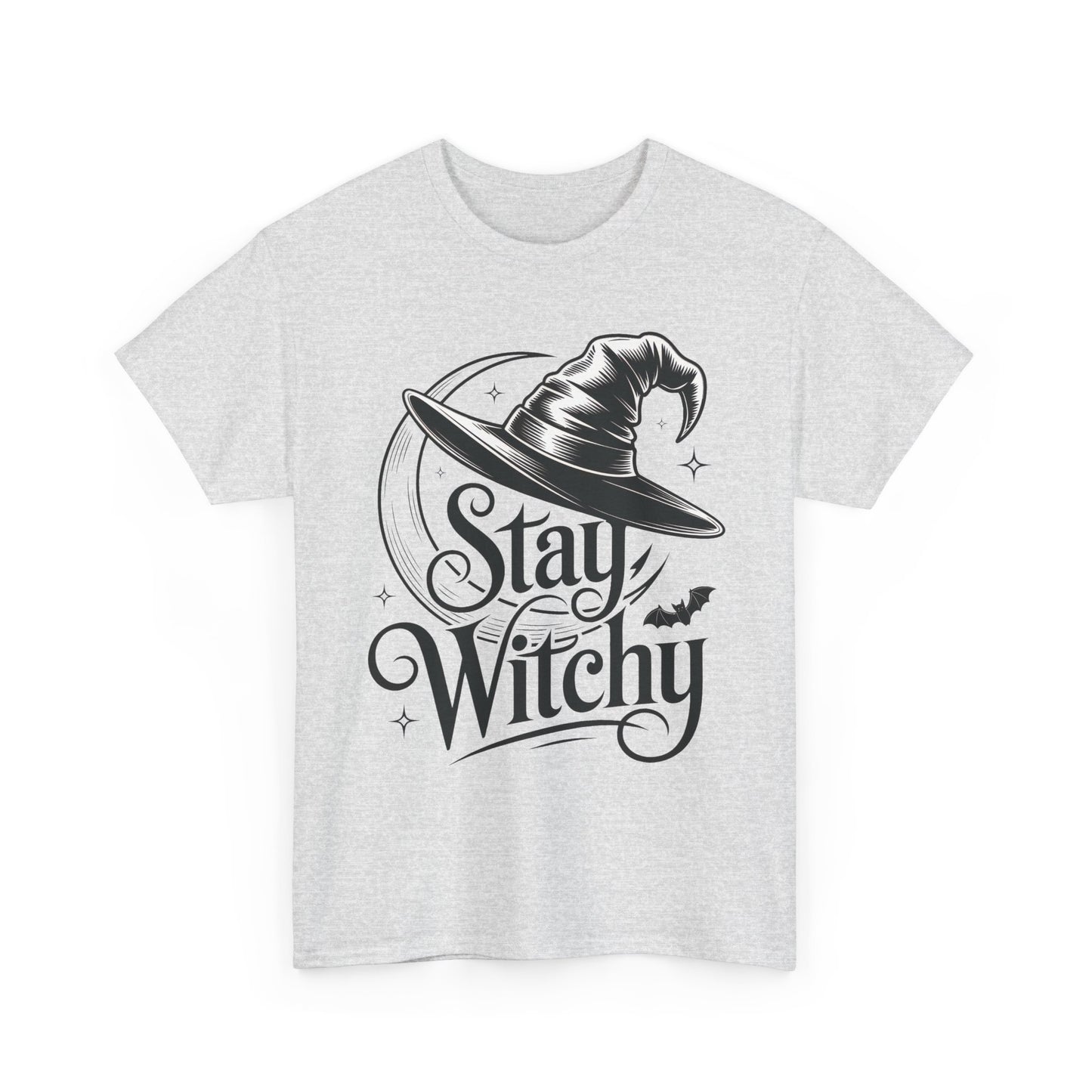 Stay Witchy Gothic Moon Witch Hat Women's T-Shirt, Minimalist Halloween Witchy Graphic Tee