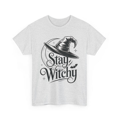 Stay Witchy Gothic Moon Witch Hat Women's T-Shirt, Minimalist Halloween Witchy Graphic Tee