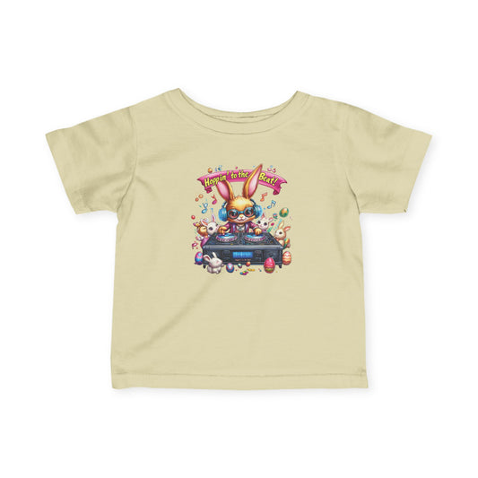DJ Bunny Infant T-Shirt - Fun Easter Music Shirt for Babies 6 - 24 Months, Cute Spring Outfit with Playful Bunny and Colorful Music Vibes