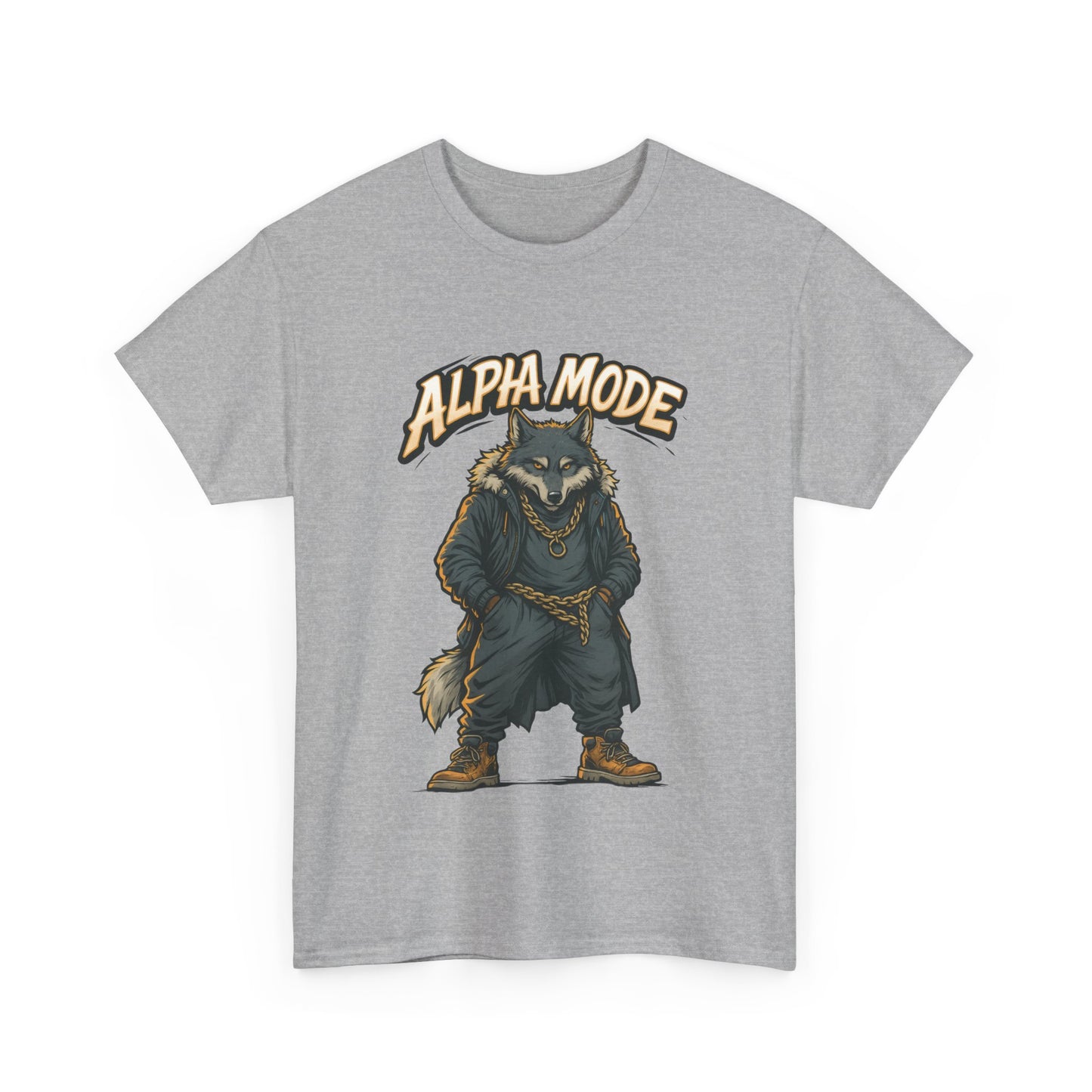 Alpha Mode Wolf Shirt, Mens Streetwear Graphic Tee, Hip Hop Wolf T-Shirt, Alpha Male Power Shirt, Cool Urban Wolf Gift, Trendy Summer Shirt