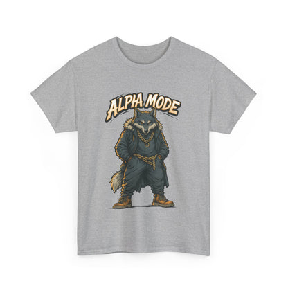 Alpha Mode Wolf Shirt, Mens Streetwear Graphic Tee, Hip Hop Wolf T-Shirt, Alpha Male Power Shirt, Cool Urban Wolf Gift, Trendy Summer Shirt
