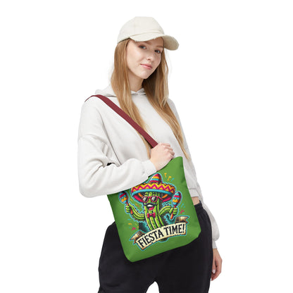 Fiesta Time Cactus Tote Bag, Funny Mexican Party Gift, Sombrero Maracas Print, Cinco de Mayo Bag, Summer Festival Tote, Beach Bag, Shopping
