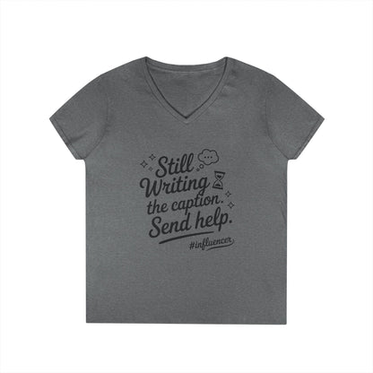 Funny Influencer Womens V-Neck T-Shirt, Social Media Tee, Funny Tee for Creatives, Gift Social Media Lovers, Fun Gift for Content Creators