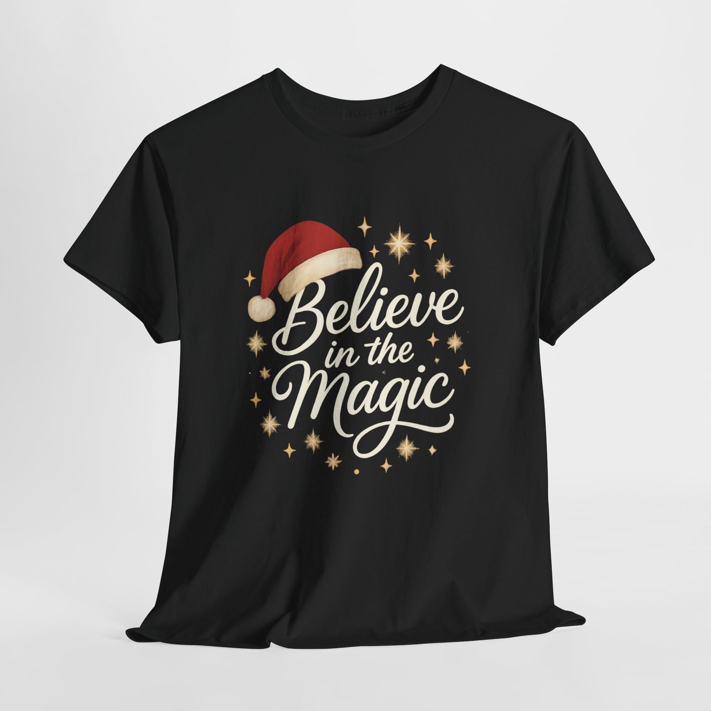 Believe in the Magic Christmas Women's Shirt, Santa Hat Holiday Tee