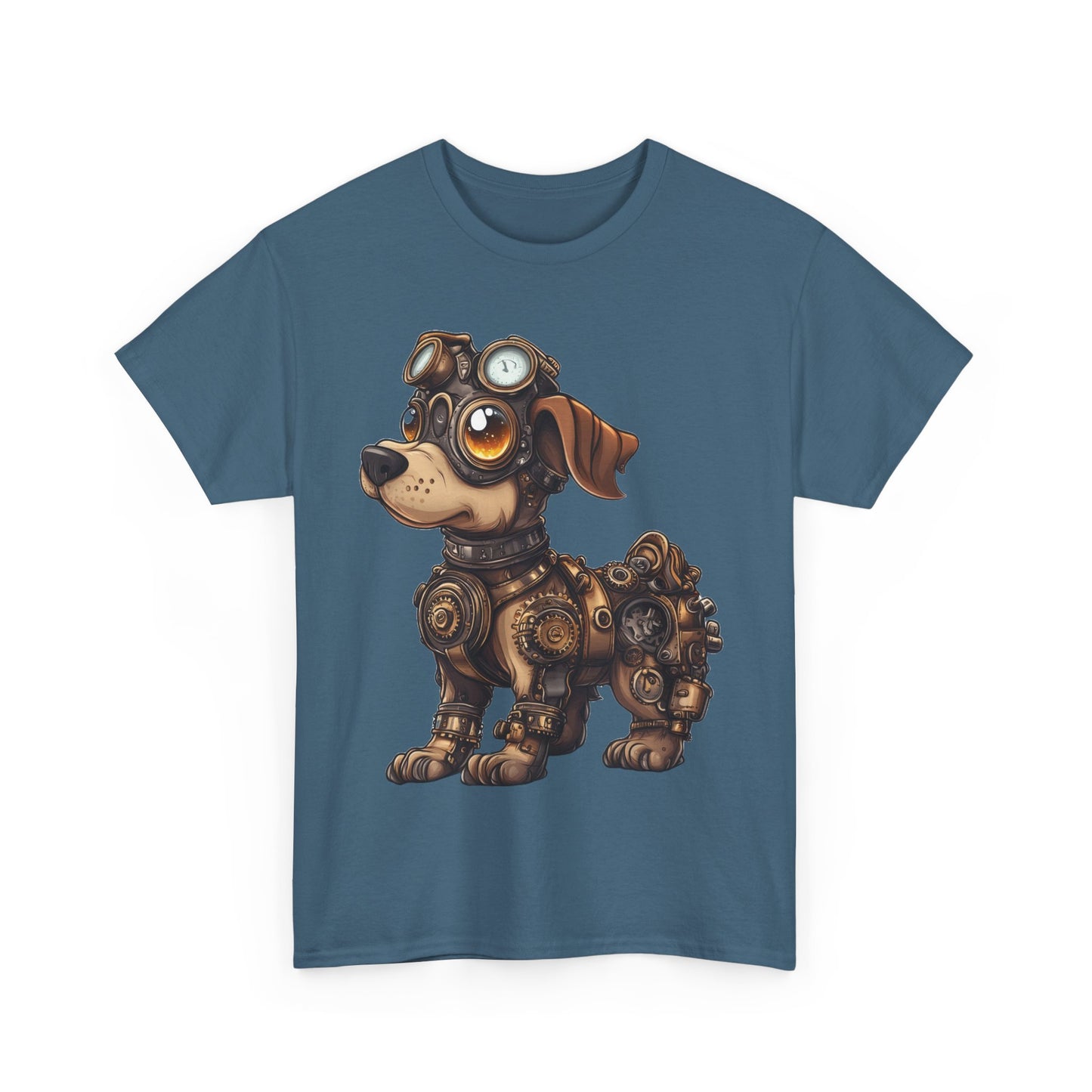 Cyberpunk Pup Design Mens Tee, Steampunk Dog Tee, Dog Lover Gift, Vintage Style, Fun Graphic Tee, Quirky Pet Apparel