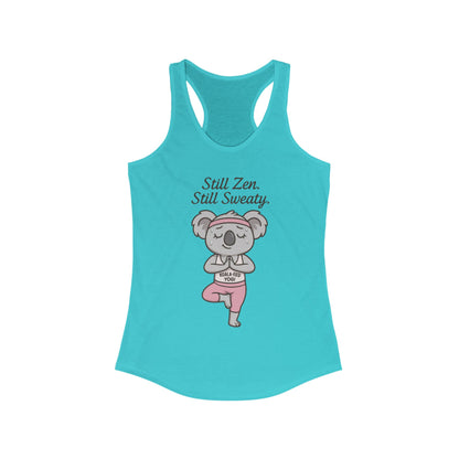 Funny Yoga  Tank for Women, Koala-Fied Yogi Tee, Still Zen Still Sweaty Workout Gift, Cute Animal Fitness  Tank Top, Zen Koala Yoga Tee